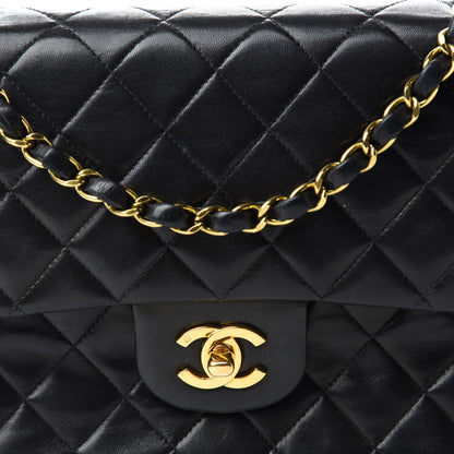 Chanel Lambskin Quilted Medium Double Flap Black 14 of 15