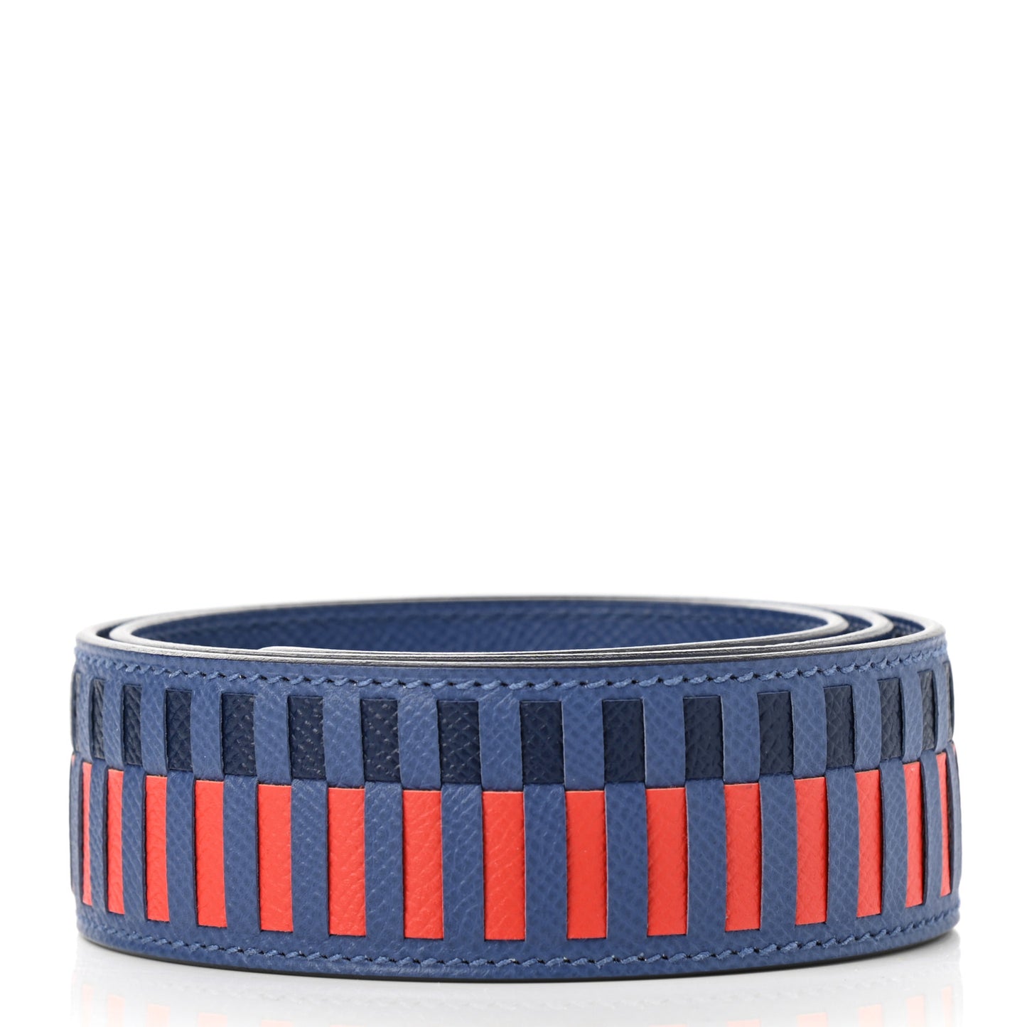 Epsom 40mm Tressage Shoulder Strap Bleu Brighton Capucine Bleu Saphir