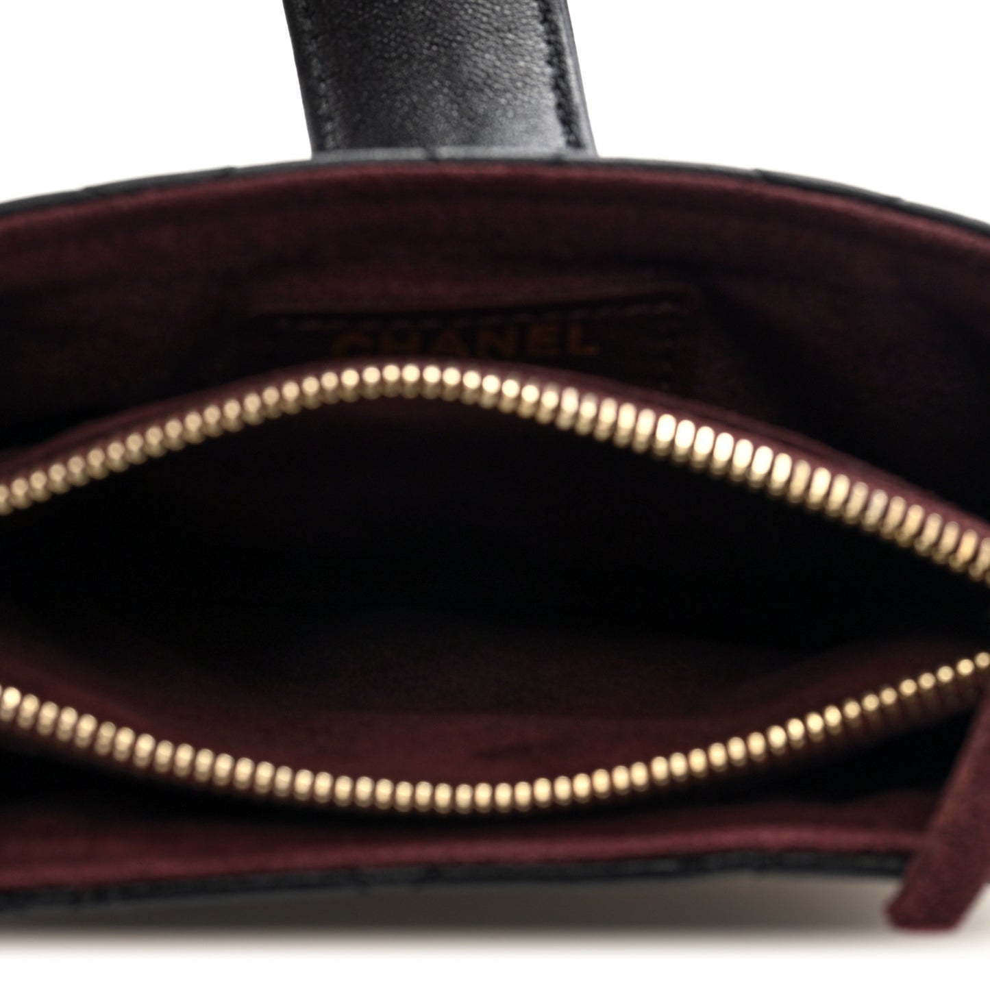 Lambskin Quilted Mini Phone Holder Clutch Black