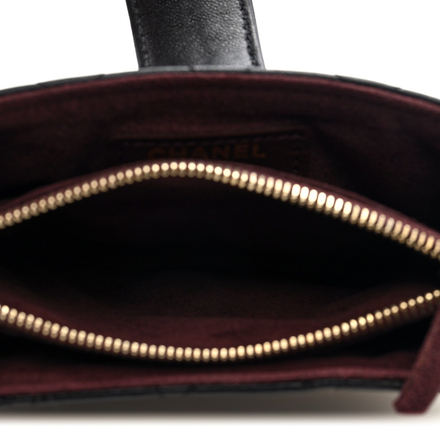 Chanel Lambskin Quilted Mini Phone Holder Clutch Black 5 of 7