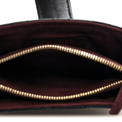 Chanel Lambskin Quilted Mini Phone Holder Clutch Black 5 of 7