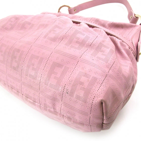 Fendi Calfskin Perforated Chef Hobo Pink 5 of 13