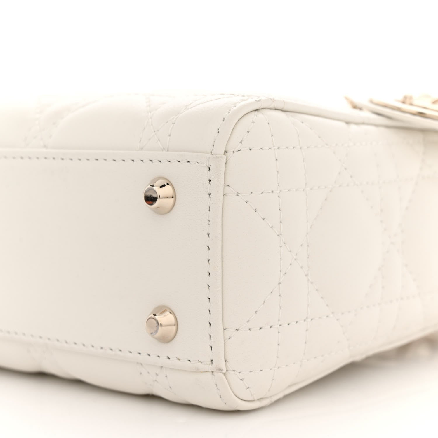 Christian Dior Lambskin Cannage Mini Lady Dior White 10 of 13