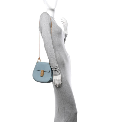 Chloe Grained Lambskin Drew Shoulder Bag Fresh Blue 2 of 10