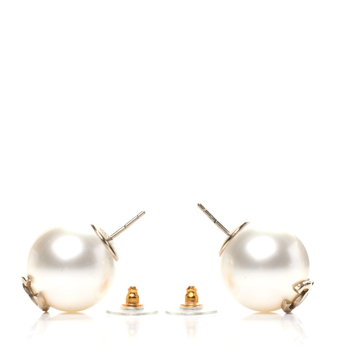 Chanel Pearl CC Large Earrings Gold 3 of 5
