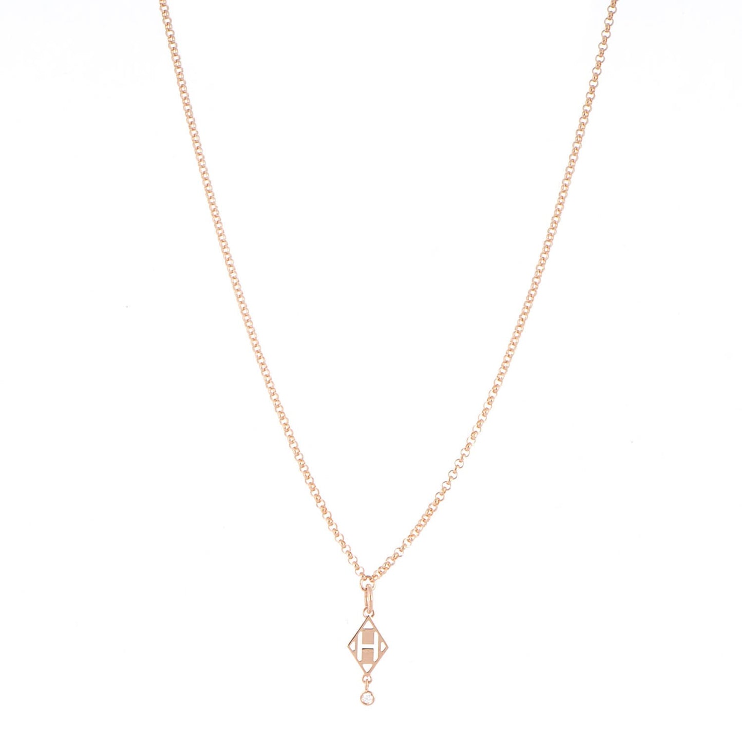 18K Rose Gold Diamond Gambade Pendant Necklace