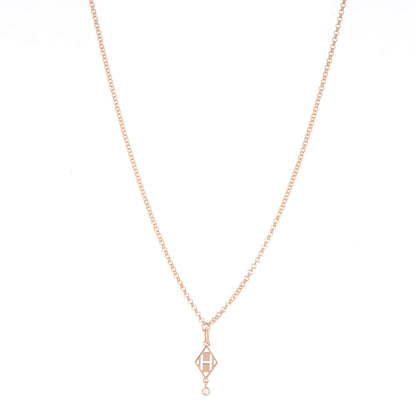 Hermes 18K Rose Gold Diamond Gambade Pendant Necklace 1 of 6