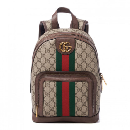 Gucci GG Supreme Monogram Calfskin Web Small Ophidia Day Backpack Beige Ebony New Acero 1 of 9