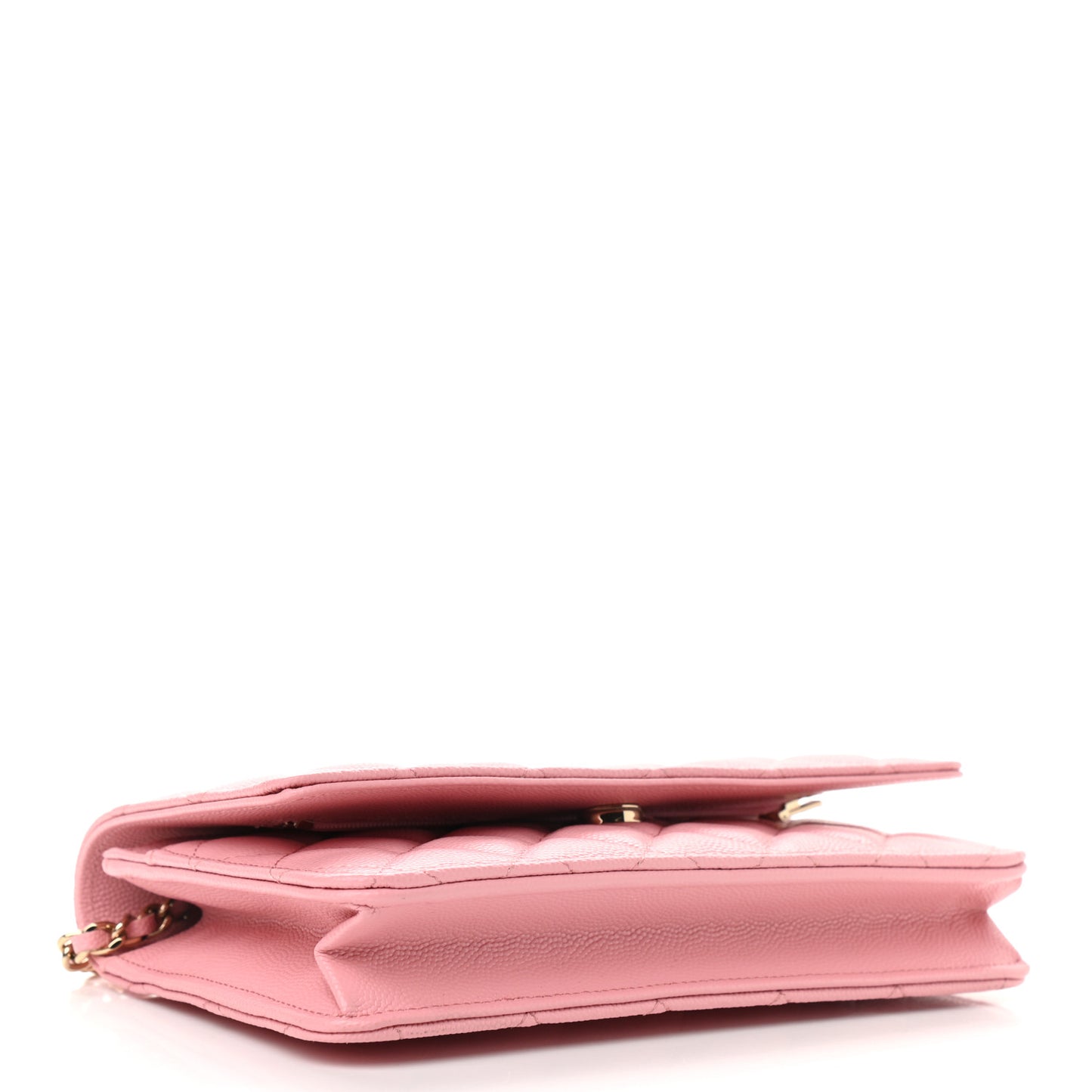 Caviar Quilted Wallet on Chain WOC Light Pink