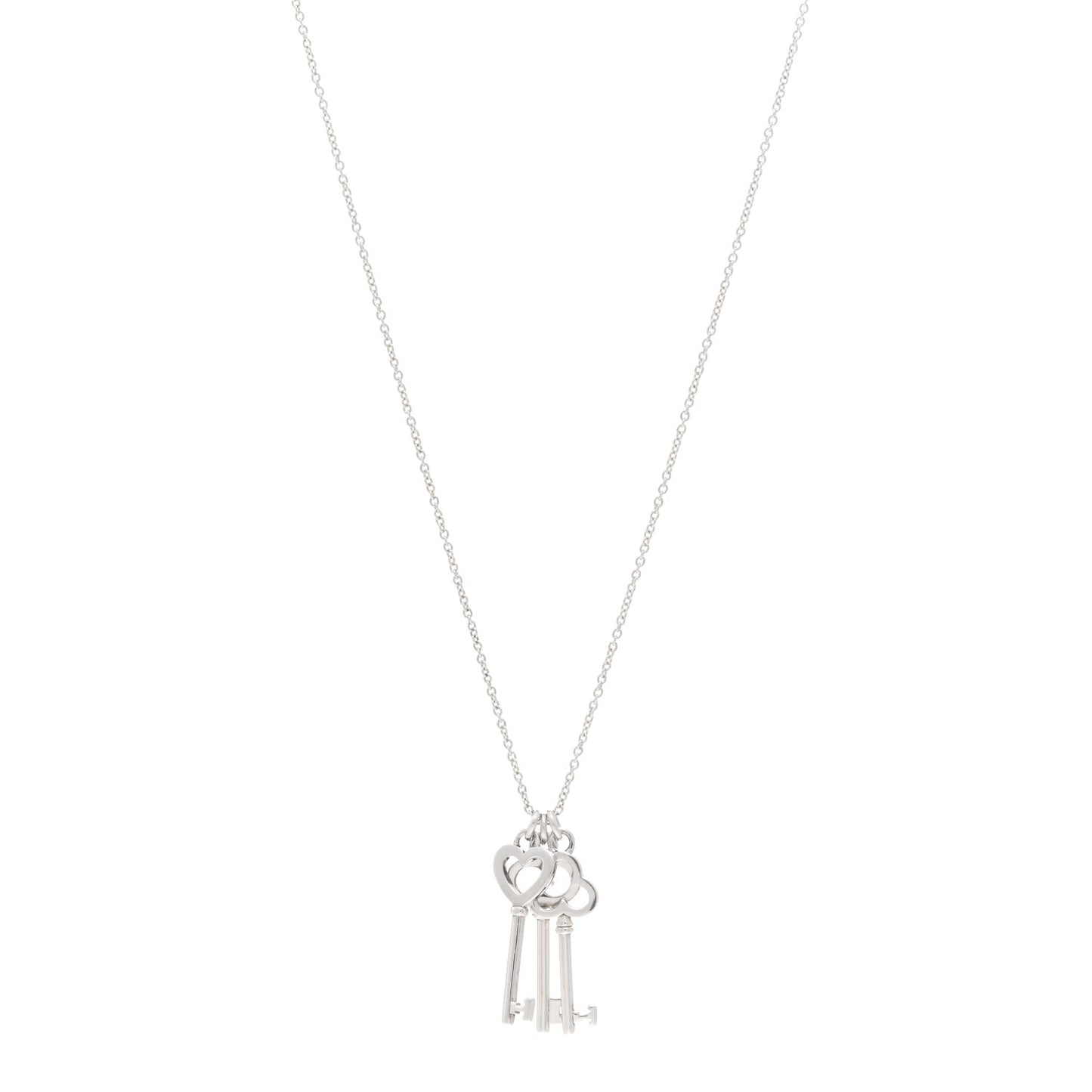 Sterling Silver Three Key Pendant Necklace