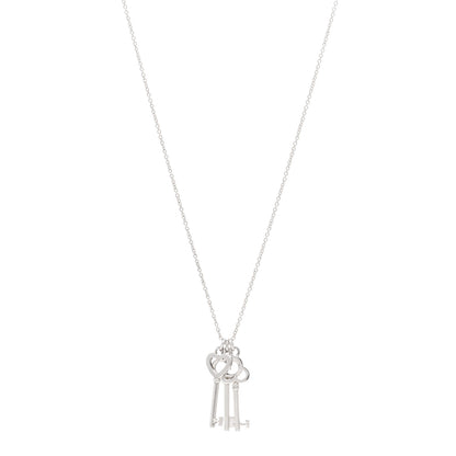 Tiffany Sterling Silver Three Key Pendant Necklace 1 of 4