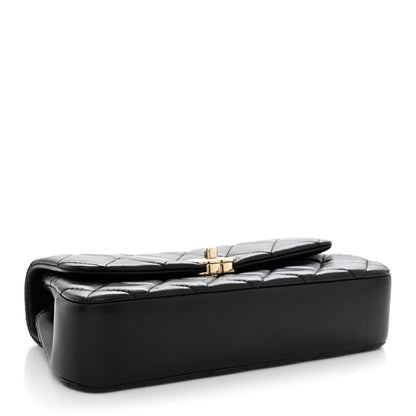 Chanel Lambskin Quilted Rectangular Phone Holder Clutch With Chain Black 4 of 11