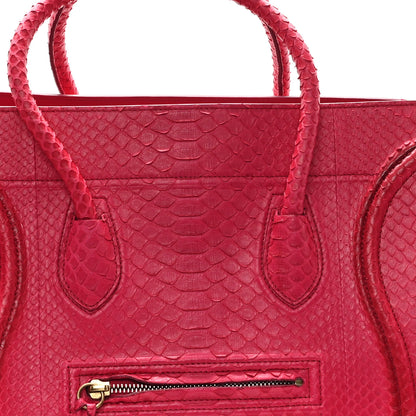 Celine Snakeskin Medium Phantom Luggage Fushia 7 of 11