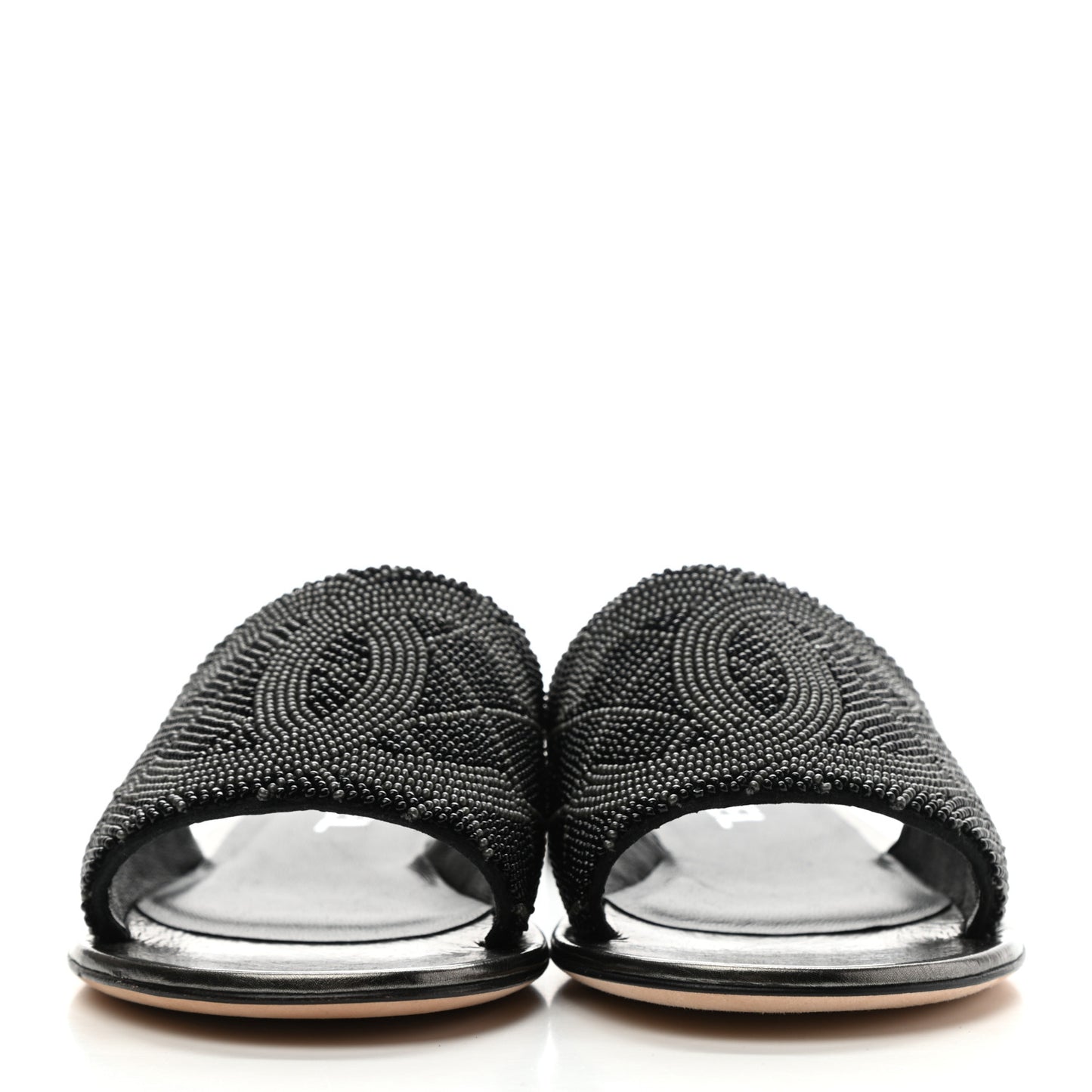 Pearl Embroidery CC Mules 35 Black Grey