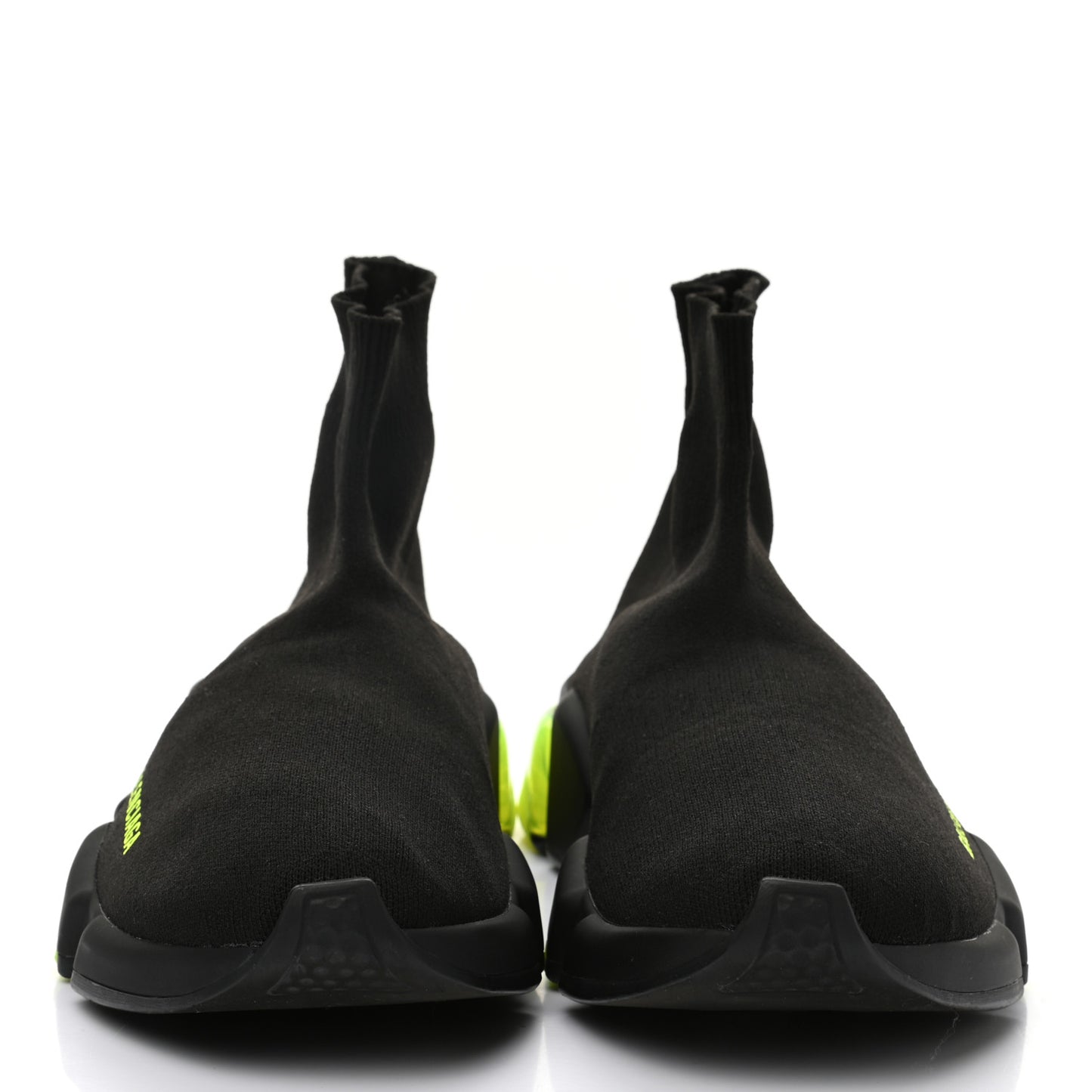 Neoprene Knit Womens Speed Clear Sole Sneakers 39 Black Yellow Fluo