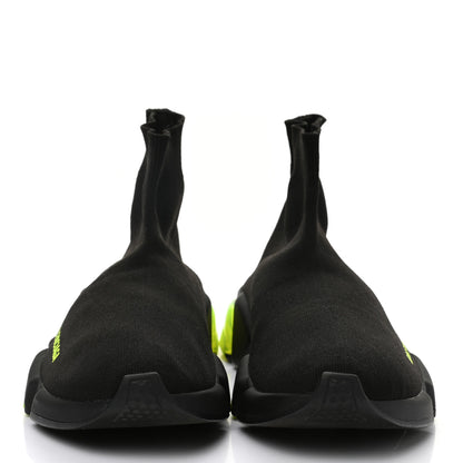 Balenciaga Neoprene Knit Womens Speed Clear Sole Sneakers 39 Black Yellow Fluo 2 of 11