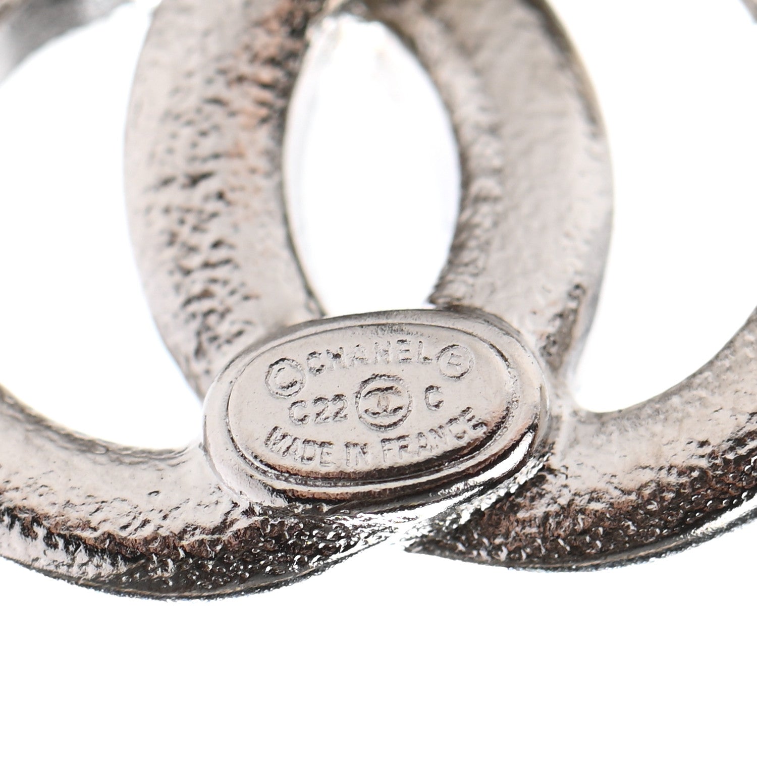 Chanel Crystal CC Earrings Silver 4 of 4
