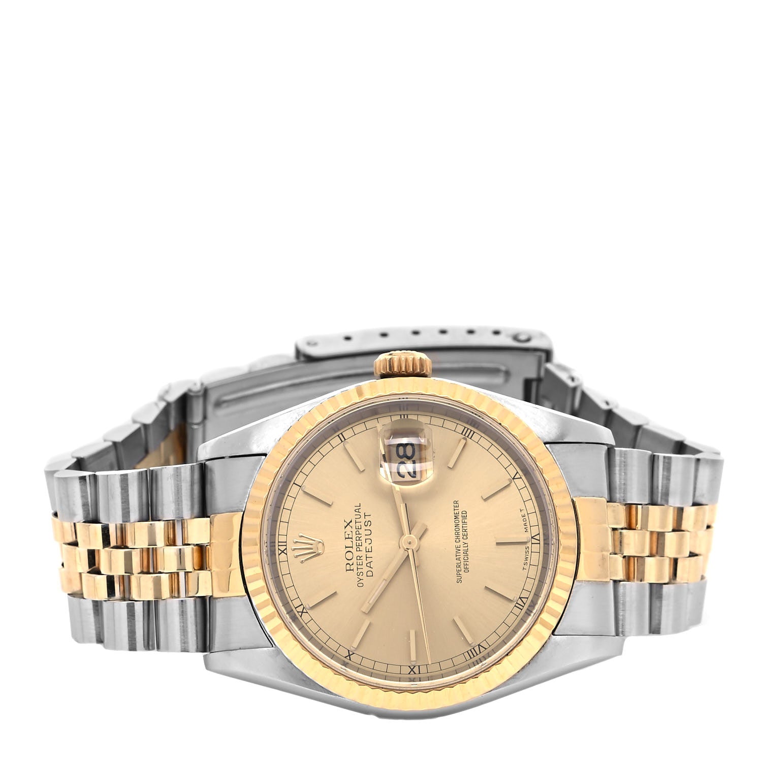 Rolex Stainless Steel 18K Yellow Gold 36mm Oyster Perpetual Datejust Watch Champagne 16233 2 of 4