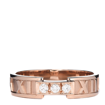 Tiffany 18K Rose Gold Diamond Atlas Ring 61 9.5 1 of 6