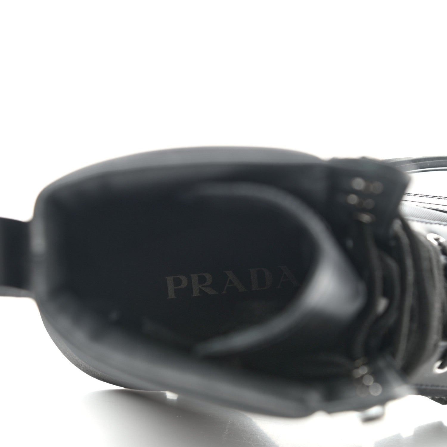 Prada Spazzolato Rois Re-Nylon Triangle Logo Mens Combat Boots 8 Black 6 of 7