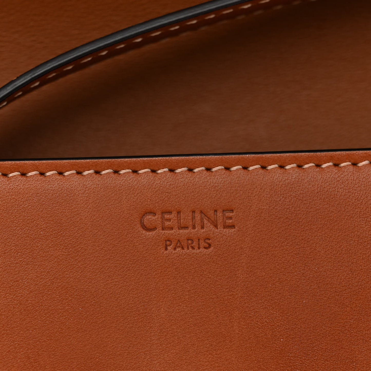 Natural Calfskin Triomphe Shoulder Bag Tan