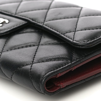 Chanel Lambskin Quilted Large Gusset Flap Wallet Black 11 of 24