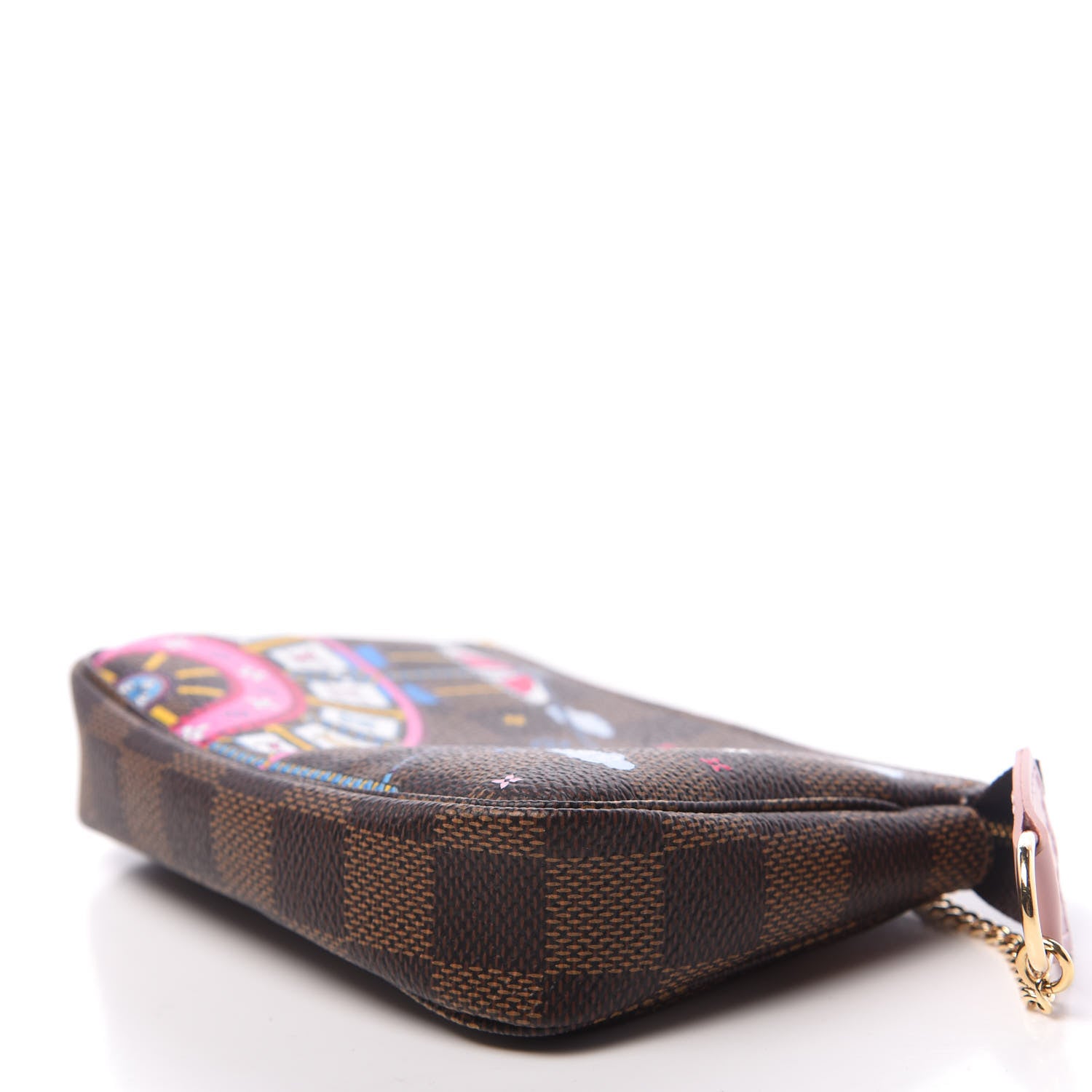 Louis Vuitton Damier Ebene 2020 Christmas Animation Big Wheel Mini Pochette Accessories Rose Ballerine 8 of 10