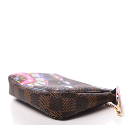 Louis Vuitton Damier Ebene 2020 Christmas Animation Big Wheel Mini Pochette Accessories Rose Ballerine 8 of 10