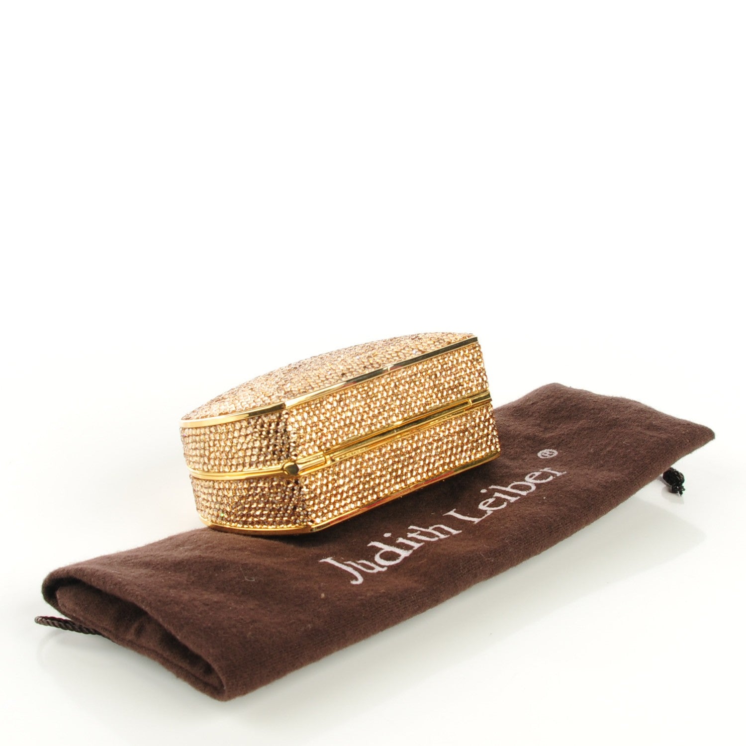 Judith Leiber Swarovski Crystal Minaudiere Clutch Gold 5 of 10