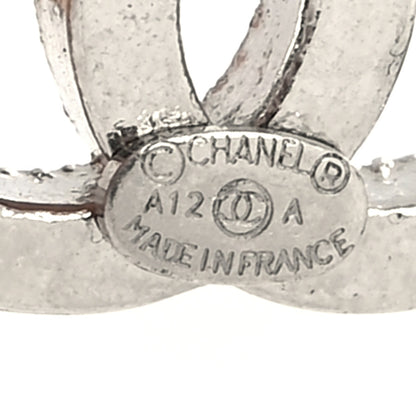 Chanel Crystal CC Earrings Silver 4 of 4