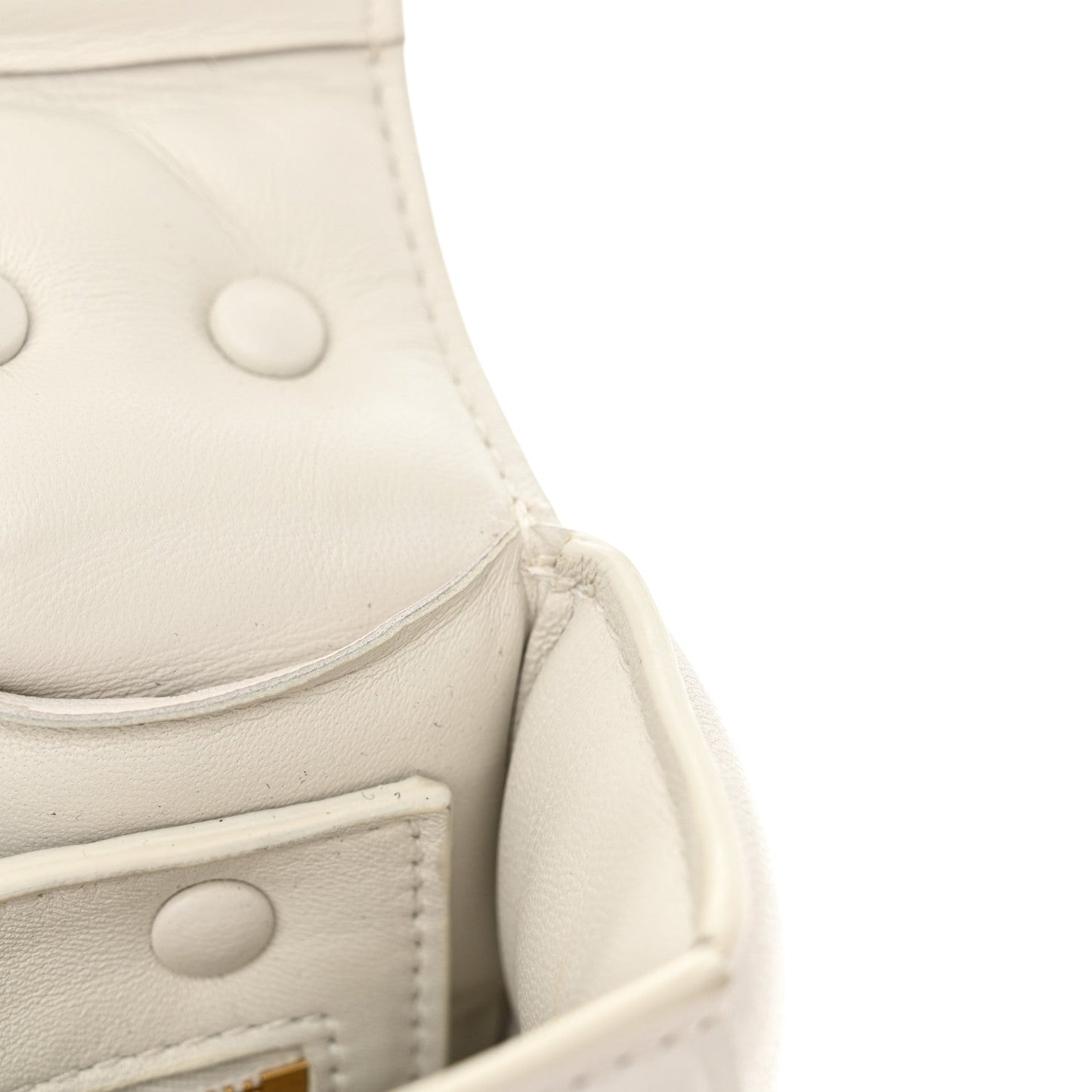 Lambskin Maxi Intreccio Padded Chain Cassette Crossbody Bag White