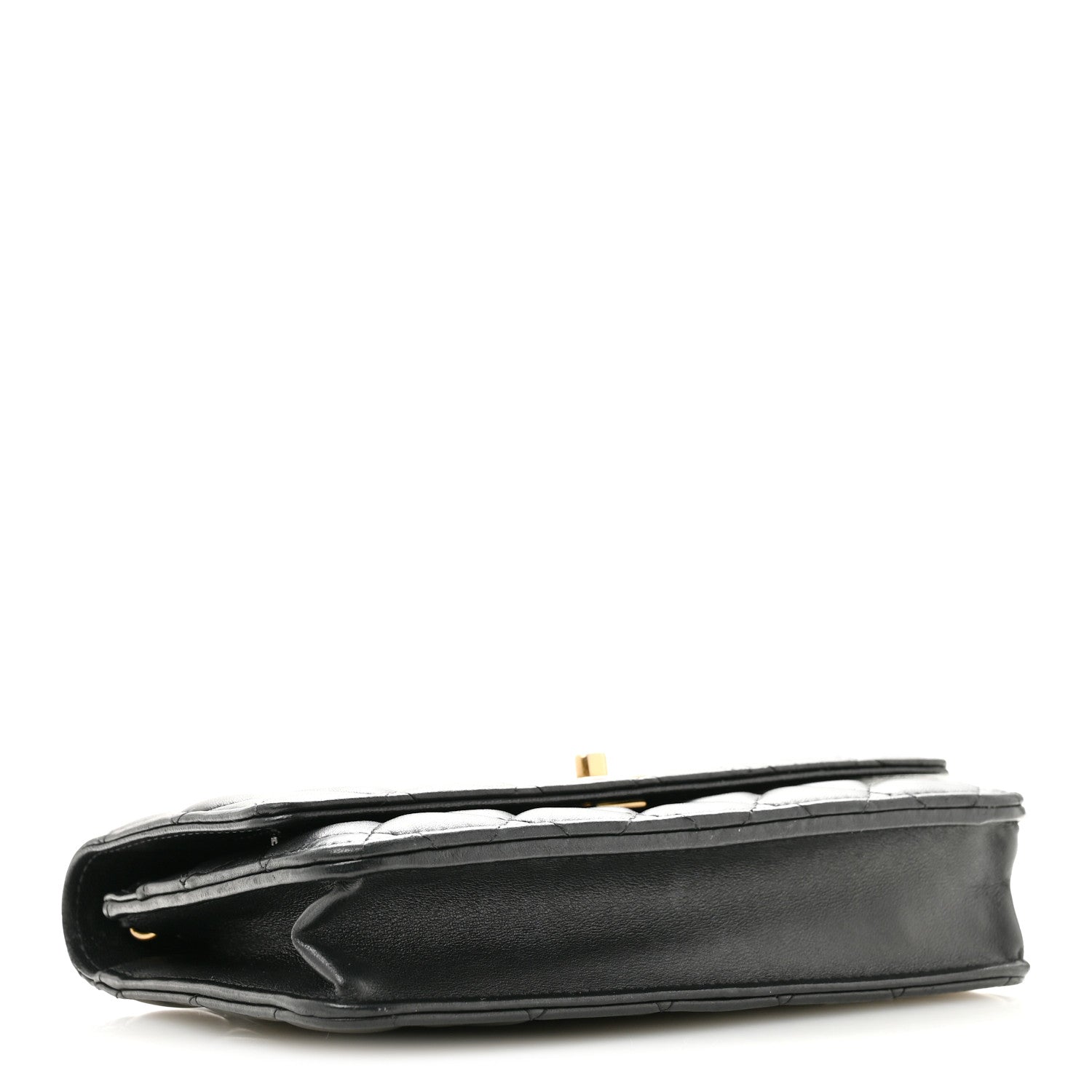 Chanel Lambskin Quilted CC Pearl Crush Wallet on Chain WOC Black 4 of 15