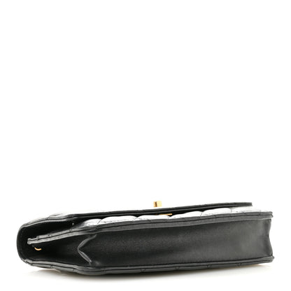 Chanel Lambskin Quilted CC Pearl Crush Wallet on Chain WOC Black 4 of 15