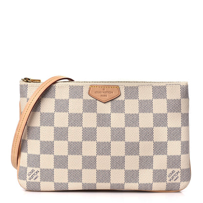 Louis Vuitton Damier Azur Double Zip Pochette 1 of 9