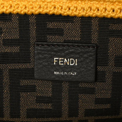 Fendi Crochet Vitello King Logo Plexiglass Medium Fendi Sunshine Shopper Tote Mimosa Panna 6 of 9
