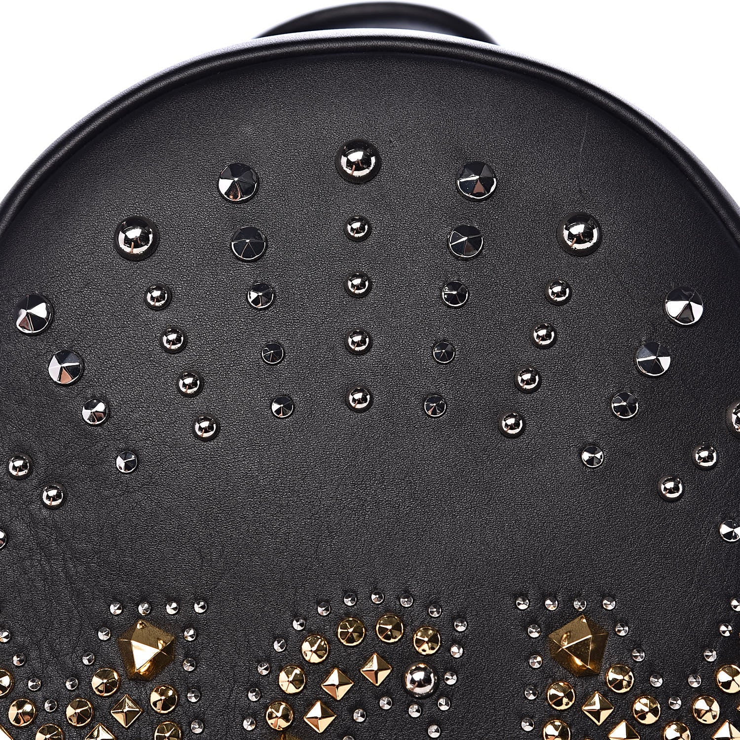 MCM Smooth Calfskin Radial Studded Small Stark Backpack Black 7 of 10