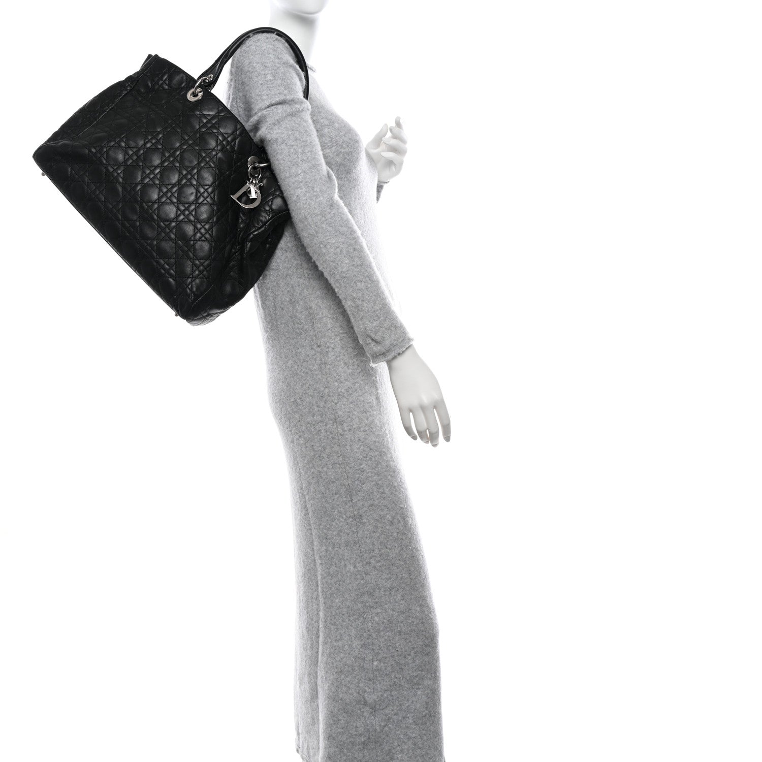 Christian Dior Lambskin Cannage Large Soft Lady Dior Shopping Tote Black 2 of 10