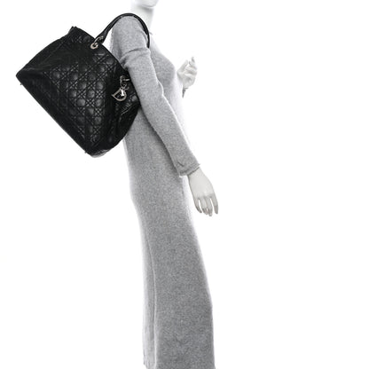 Christian Dior Lambskin Cannage Large Soft Lady Dior Shopping Tote Black 2 of 10