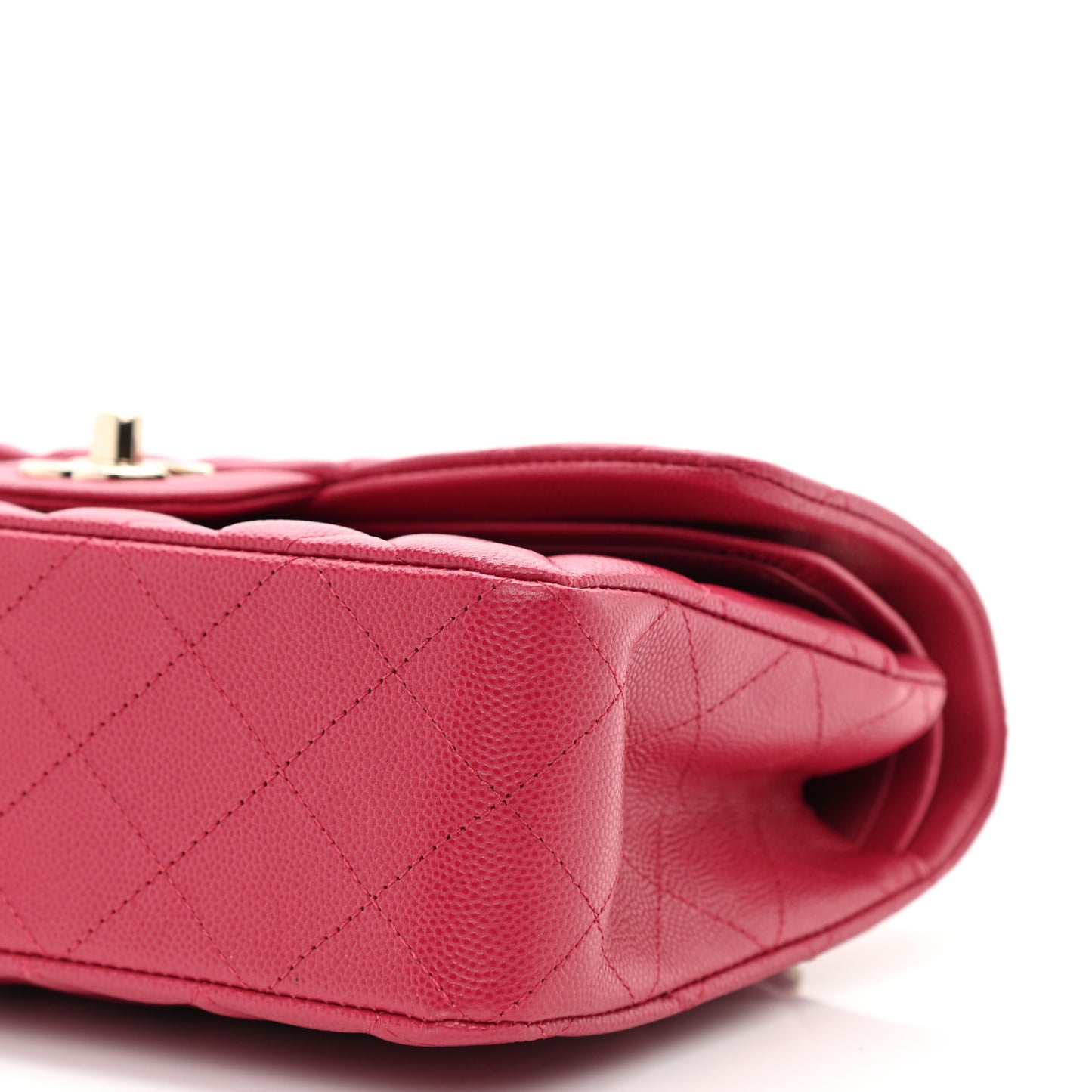 Caviar Quilted Small Double Flap Dark Pink