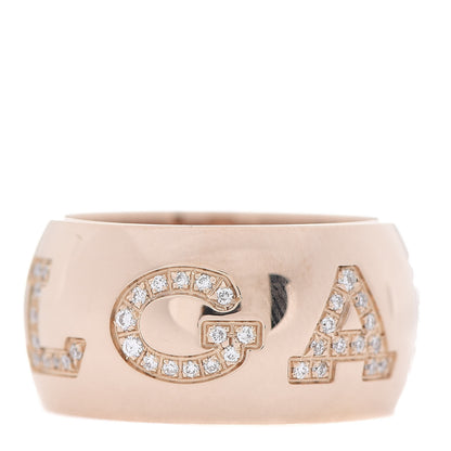 Bulgari 18K Rose Gold Diamond BVLGARI Monologo Ring 53 6.25 3 of 7