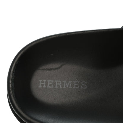 Hermes Techno Fringed H Canvas Caflskin Womens Chypre Sandals 38 Prunoir Black 8 of 11