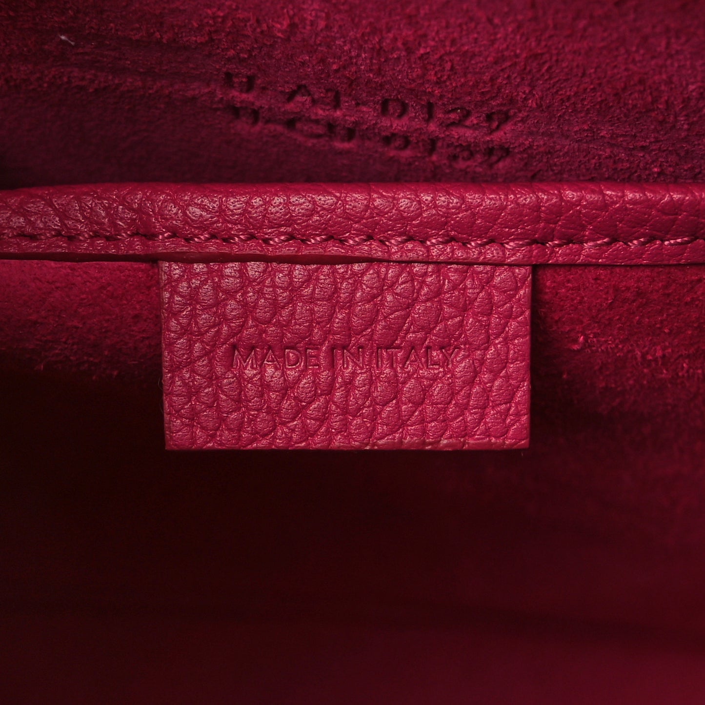 Drummed Calfskin Nano Luggage Fuchsia