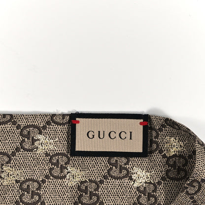 Gucci Silk Twill GG Monogram GG Bee Neck Bow Scarf Black Red 3 of 3