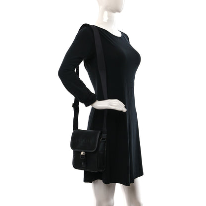 Prada Tessuto Nylon Saffiano Logo Messenger Bag Black 2 of 8