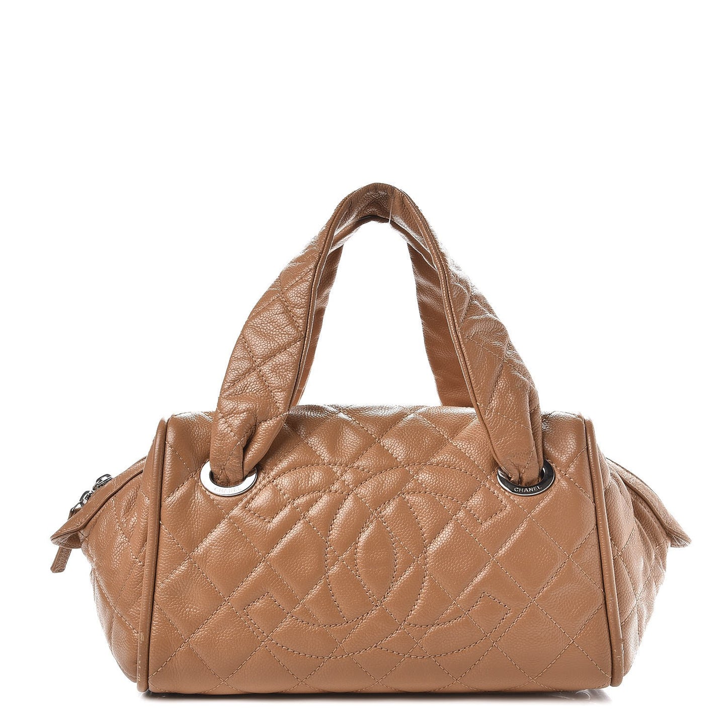 Caviar Quilted CC Timeless Bowler Dark Beige