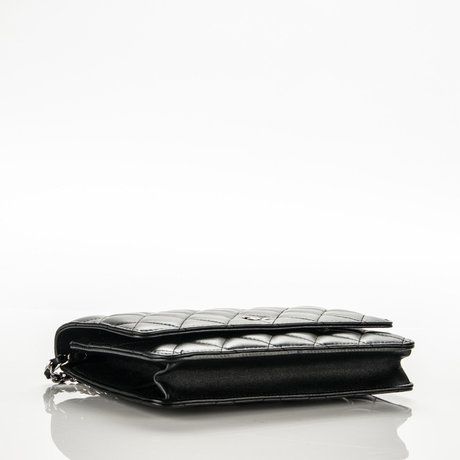 Chanel Lambskin Quilted Wallet On Chain WOC Black 4 of 8