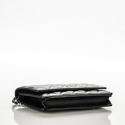 Chanel Lambskin Quilted Wallet On Chain WOC Black 4 of 8