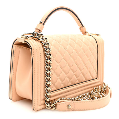 Chanel Calfskin Quilted Medium Top Handle Boy Flap Beige Clair 3 of 10