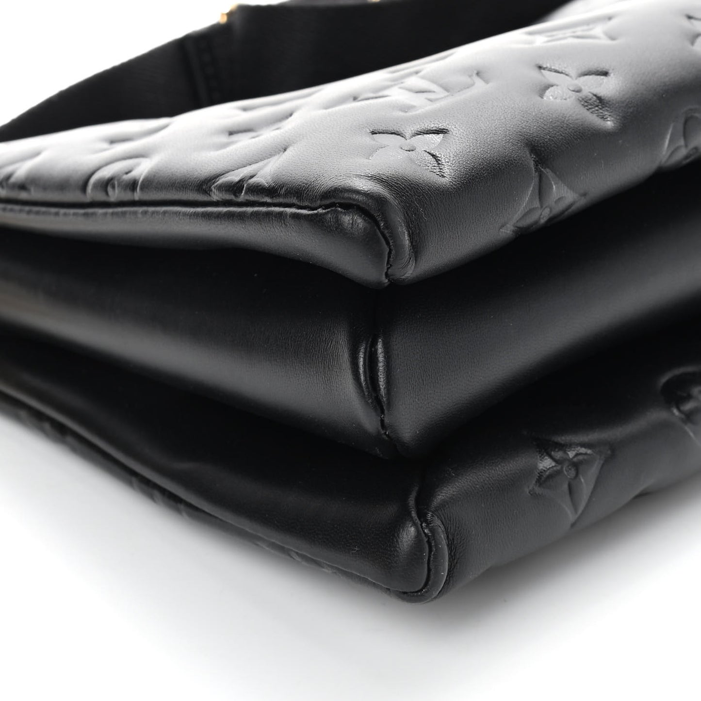 Lambskin Embossed Monogram Coussin PM Black
