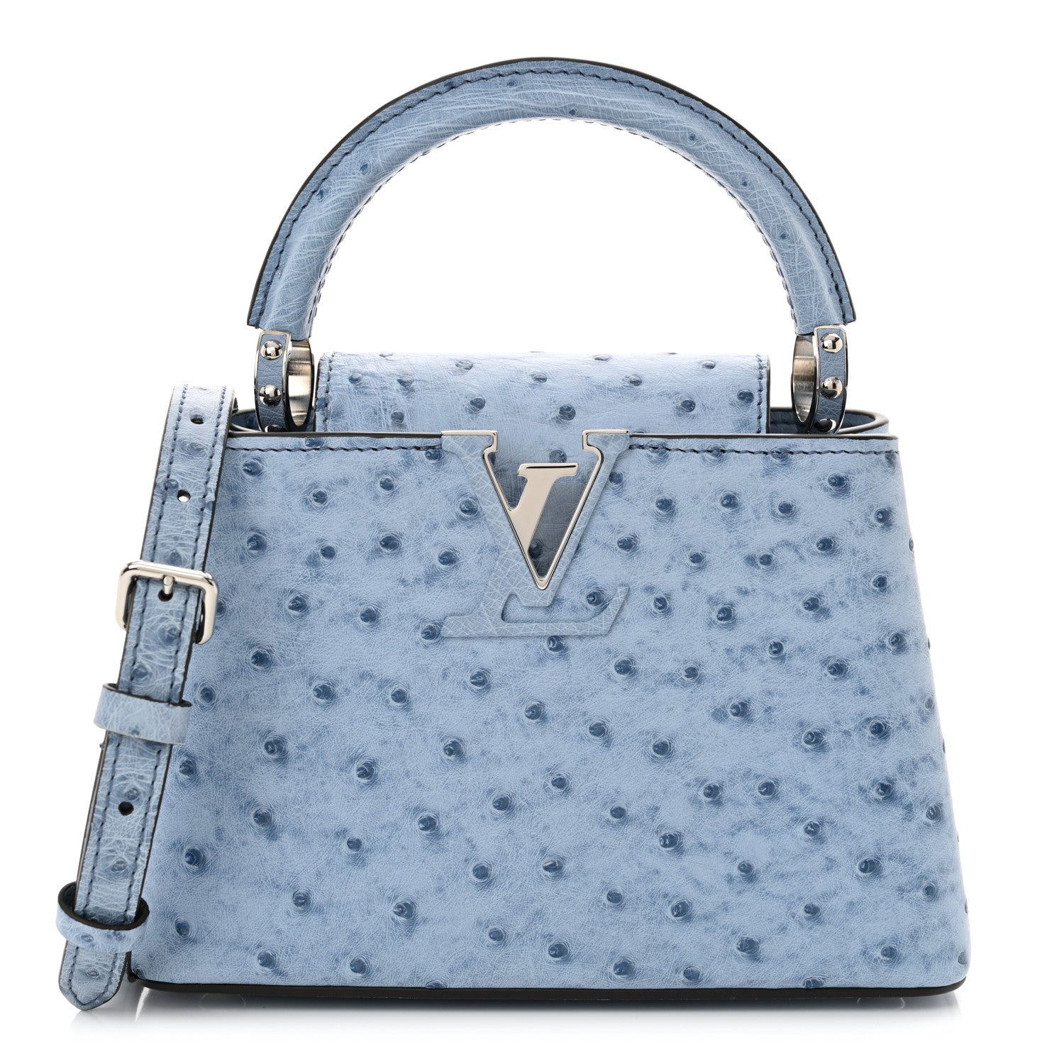 Louis Vuitton Ostrich Capucines Mini Blue Denim 1 of 11